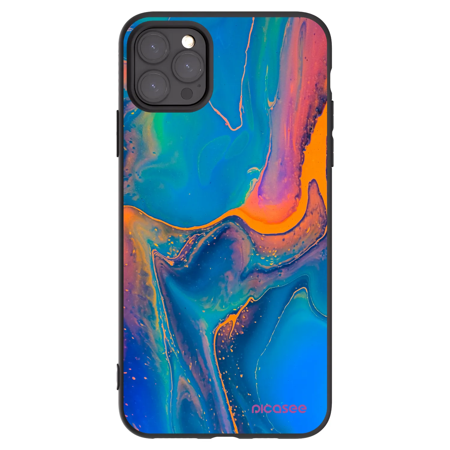 Picasee silikonový černý obal pro Apple iPhone 11 Pro Max - Rainbow