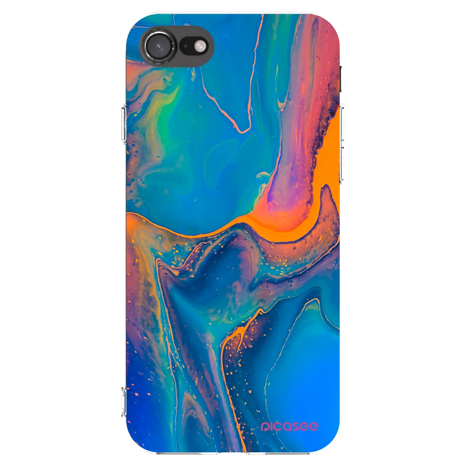 Picasee silikonový průhledný obal pro Apple iPhone SE 2020 - Rainbow