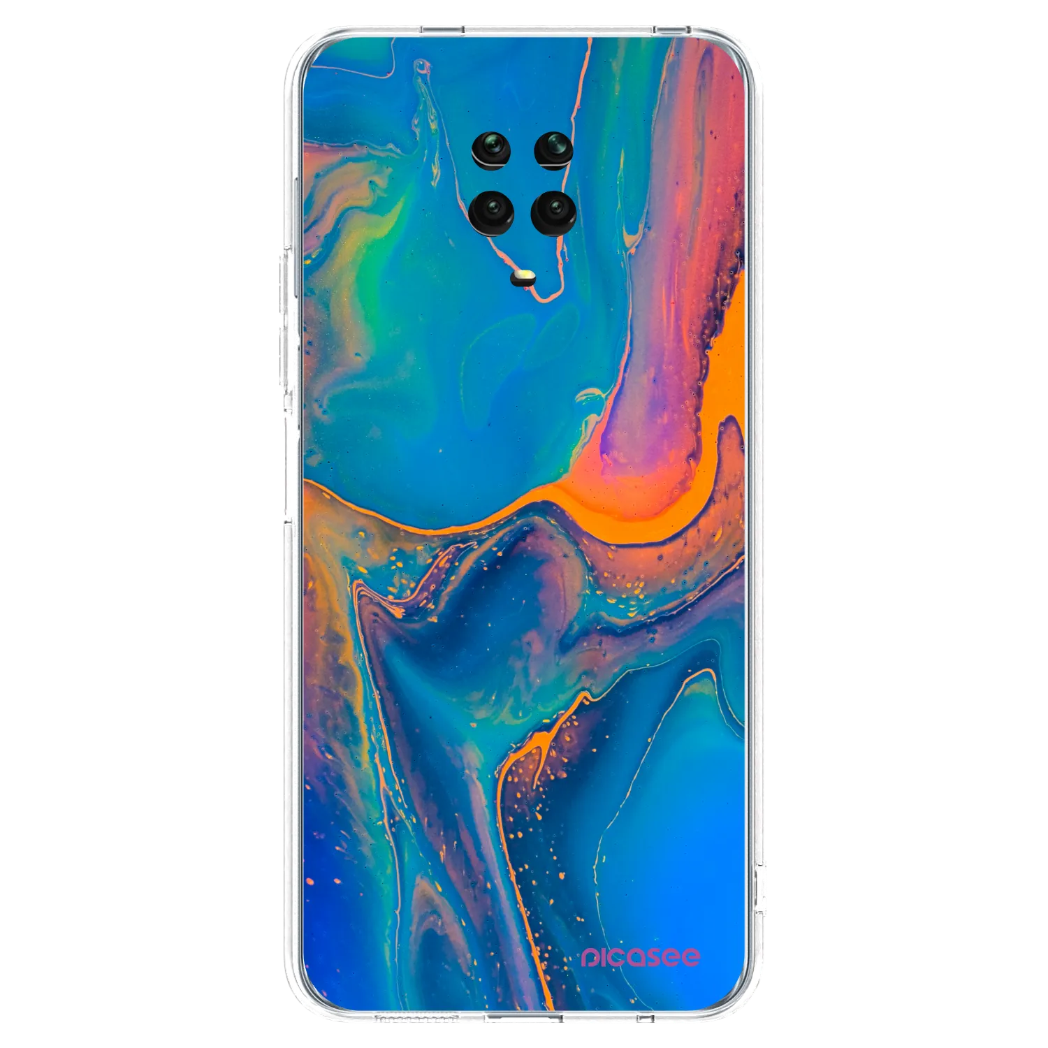 Picasee silikonový průhledný obal pro Xiaomi Redmi Note 9 Pro - Rainbow