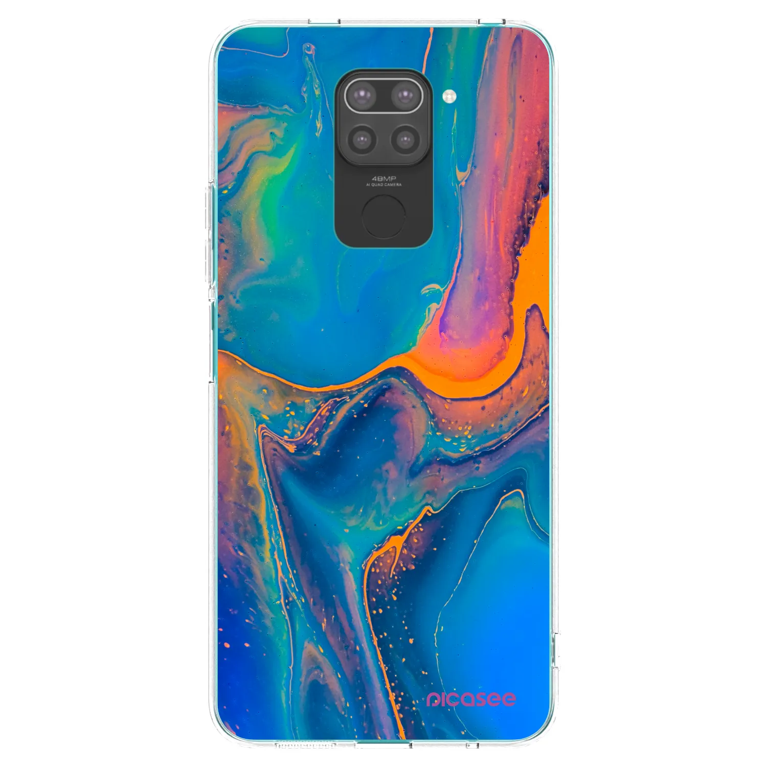 Picasee silikonový černý obal pro Xiaomi Redmi Note 9 - Rainbow