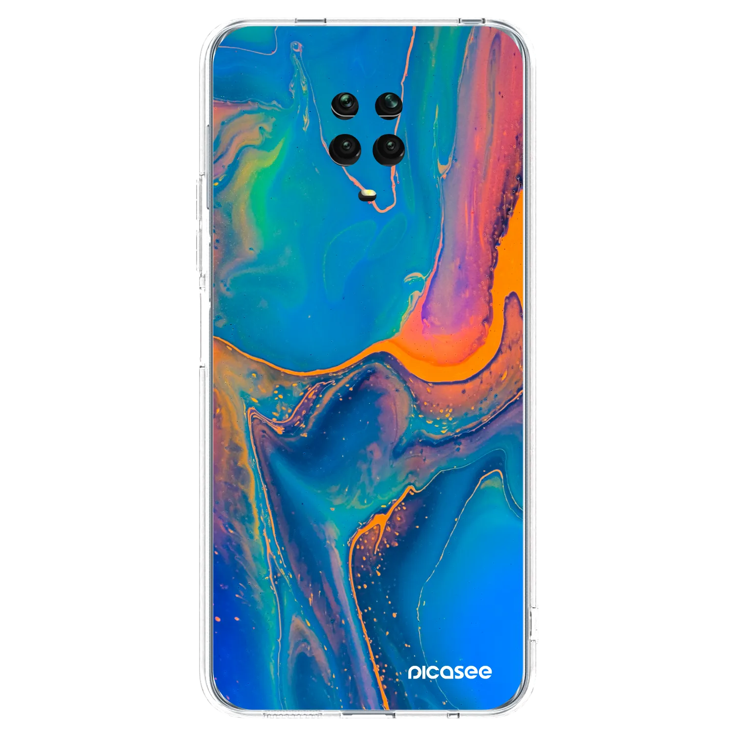 Picasee silikonový průhledný obal pro Xiaomi Redmi Note 9S - Rainbow