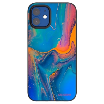 Picasee silikonový černý obal pro Apple iPhone 12 mini - Rainbow