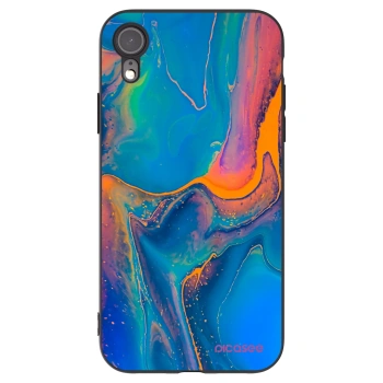 Picasee silikonový černý obal pro Apple iPhone XR - Rainbow