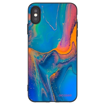 Picasee silikonový černý obal pro Apple iPhone XS Max - Rainbow