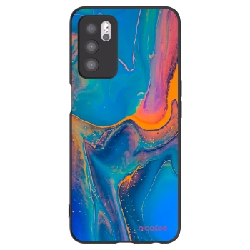 Picasee silikonový černý obal pro OPPO A16s - Rainbow