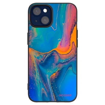 Picasee silikonový černý obal pro Apple iPhone 14 - Rainbow