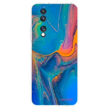 Picasee silikonový průhledný obal pro Honor 70 - Rainbow