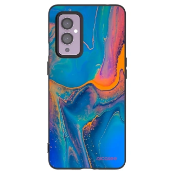 Picasee silikonový černý obal pro OnePlus 9 - Rainbow