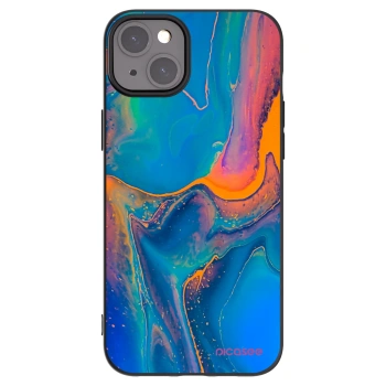 Picasee silikonový černý obal pro Apple iPhone 15 Plus - Rainbow