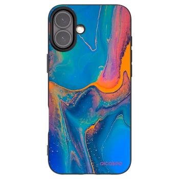 Picasee silikonový černý obal pro Apple iPhone 16 Plus - Rainbow