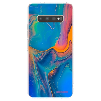 Picasee silikonový průhledný obal pro Samsung Galaxy S10 Plus G975 - Rainbow