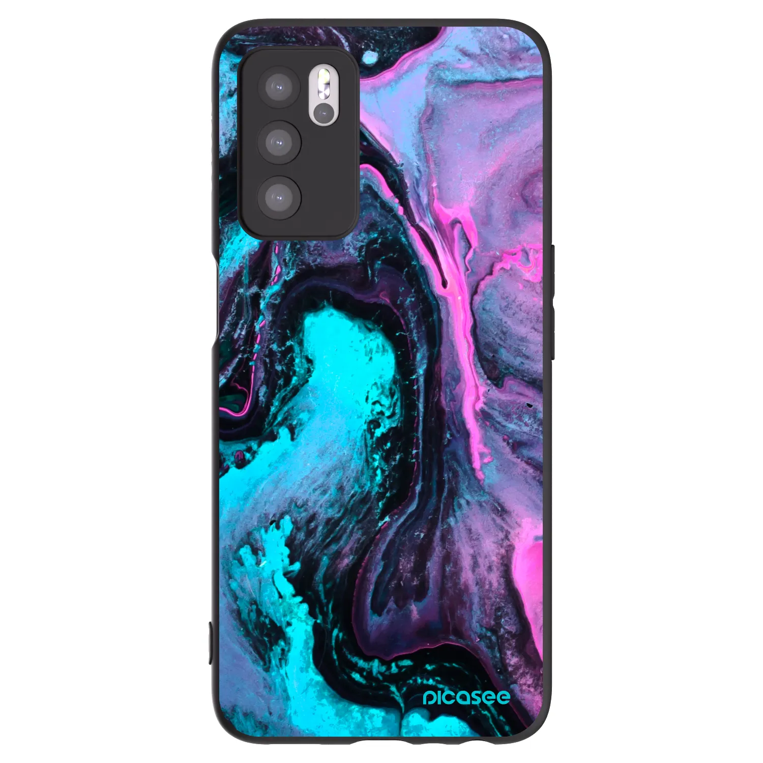 Picasee silikonový černý obal pro OPPO A16s - Lean 2