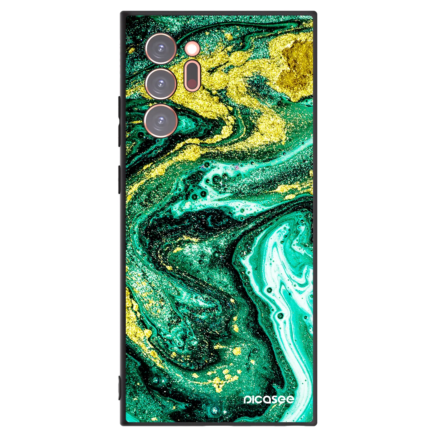 Picasee silikonový černý obal pro Samsung Galaxy Note 20 Ultra - Green Gold