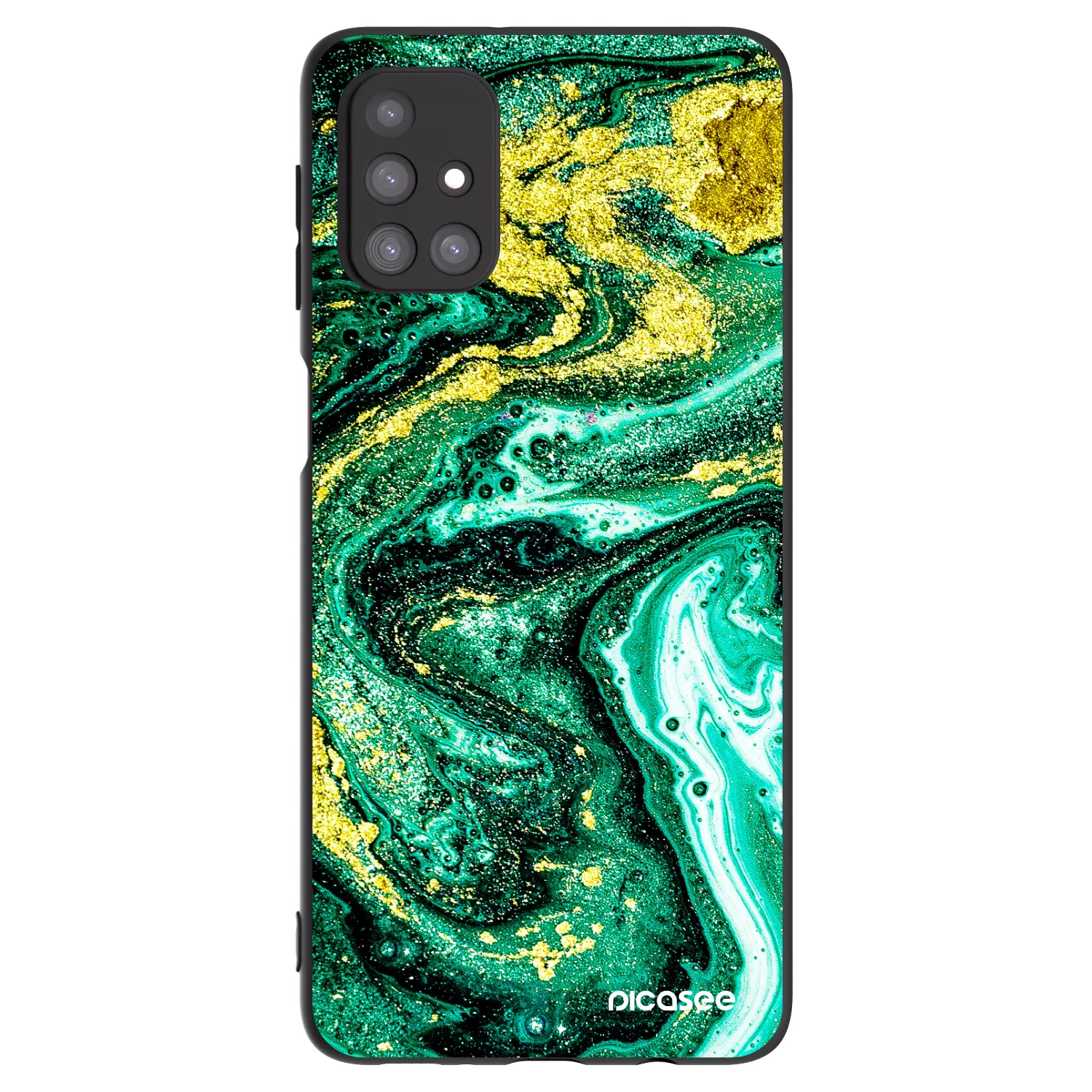 Picasee silikonový černý obal pro Samsung Galaxy M31s - Green Gold