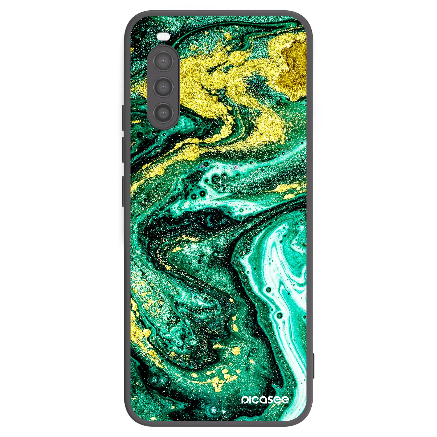 Picasee silikonový černý obal pro Sony Xperia 10 II - Green Gold