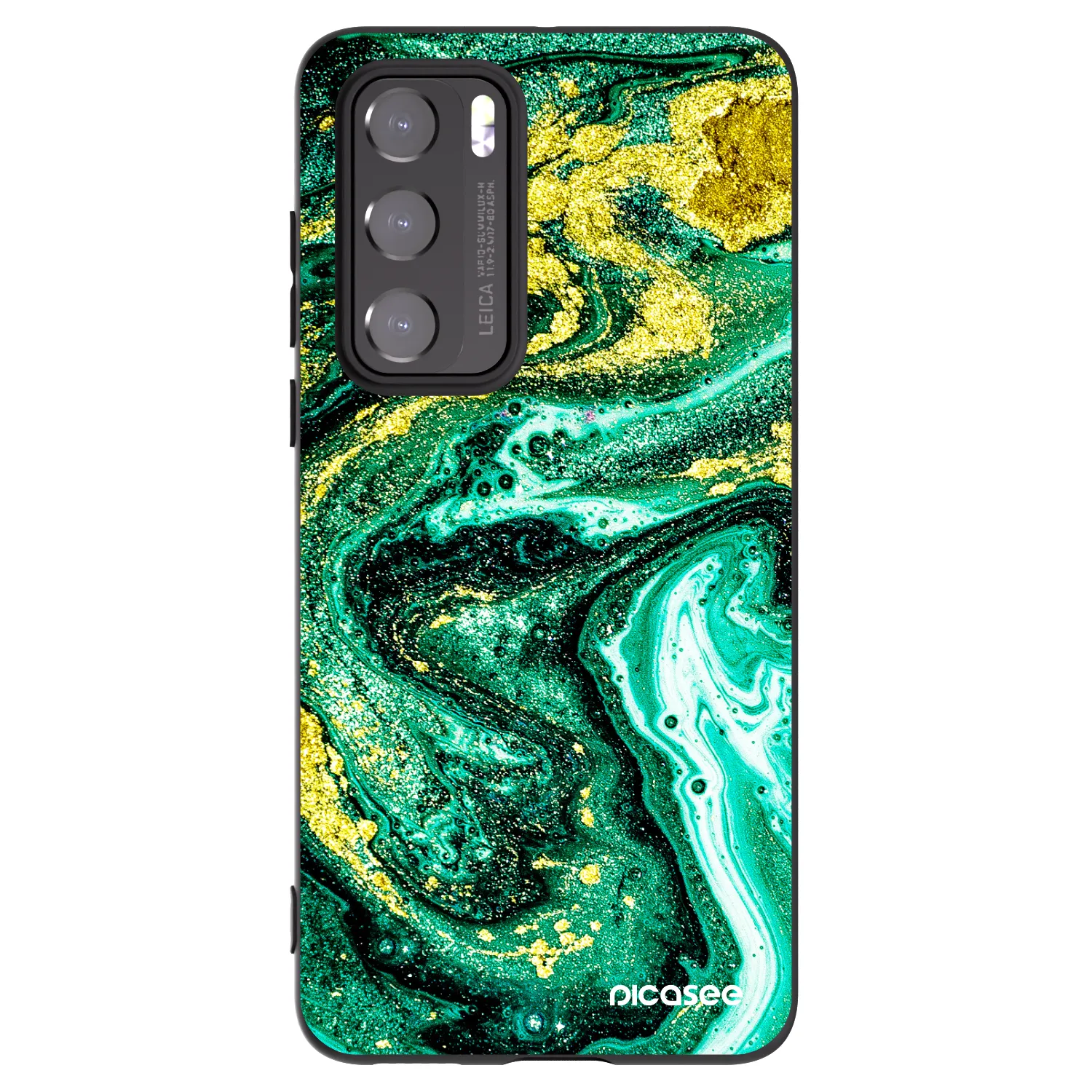 Picasee silikonový černý obal pro Huawei P40 - Green Gold