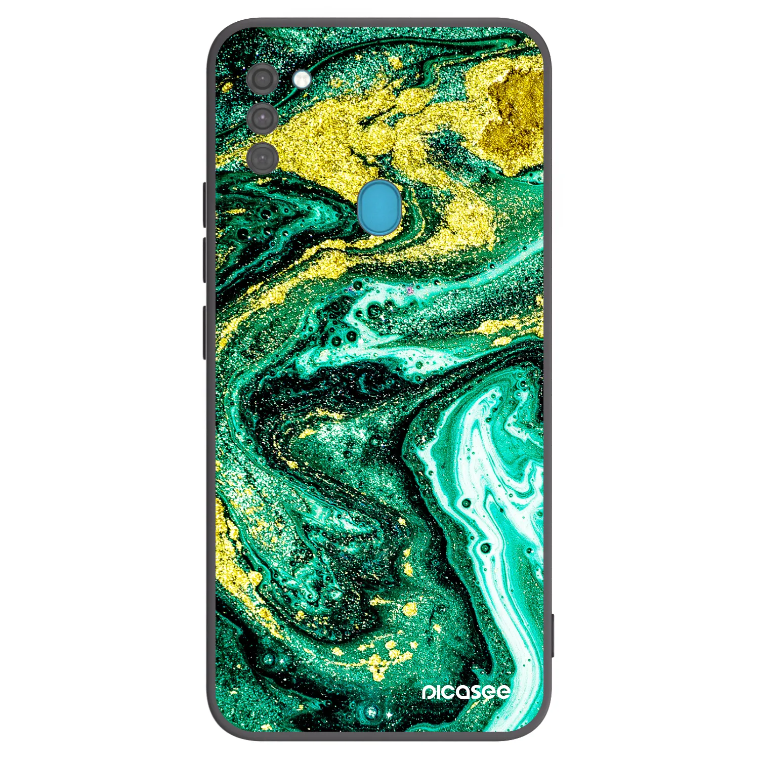 Picasee silikonový černý obal pro Samsung Galaxy M11 - Green Gold