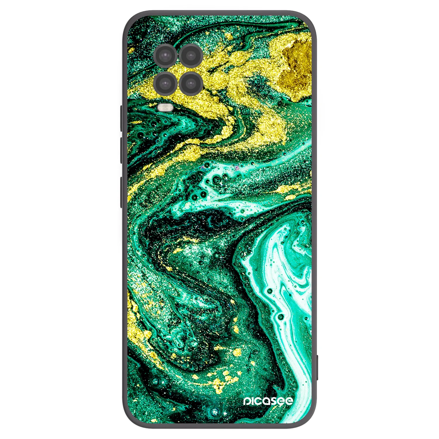 Picasee silikonový černý obal pro Xiaomi Mi 10 Lite - Green Gold