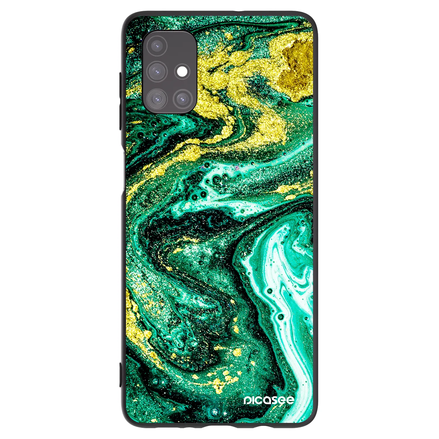 Picasee silikonový černý obal pro Samsung Galaxy M51 M515F - Green Gold