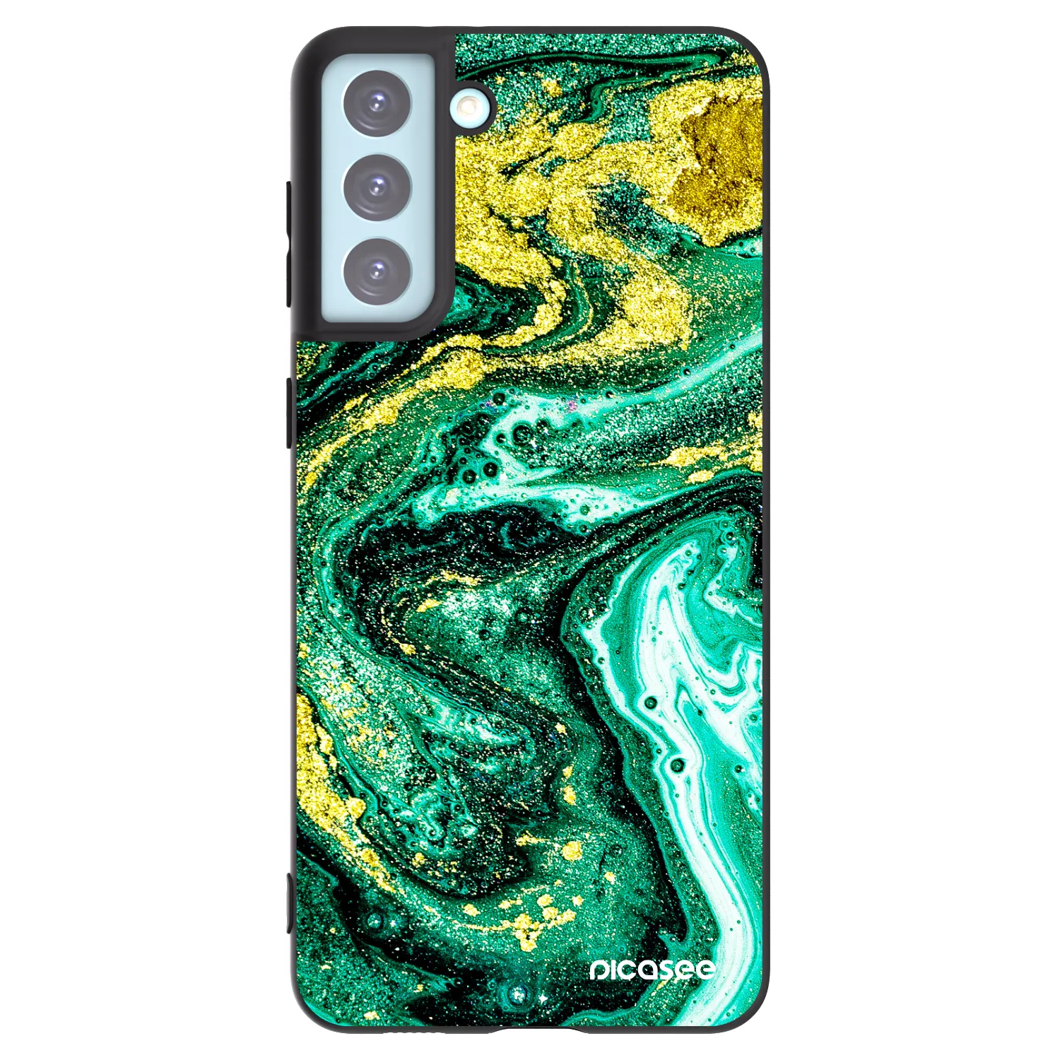 Picasee silikonový černý obal pro Samsung Galaxy S21+ 5G G996F - Green Gold