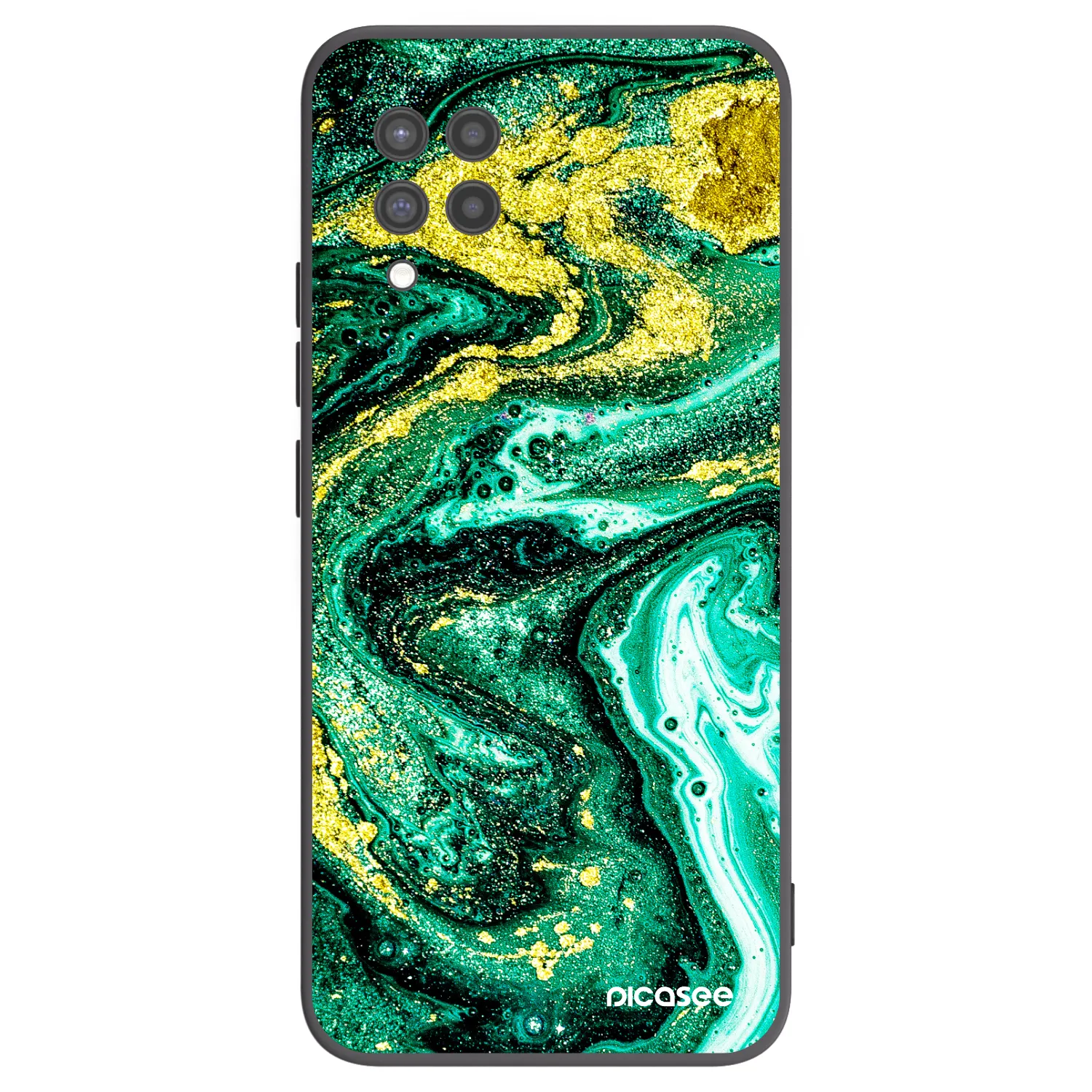 Picasee silikonový černý obal pro Samsung Galaxy A42 A426B - Green Gold