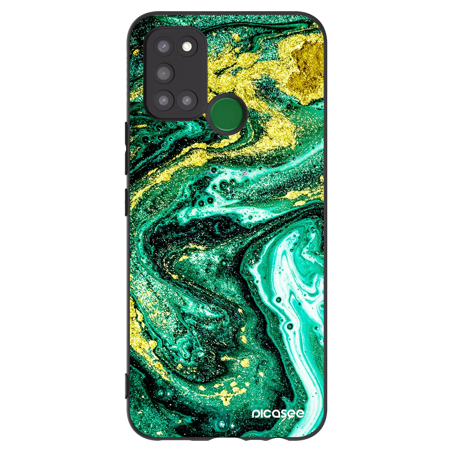 Picasee silikonový černý obal pro Realme 7i - Green Gold