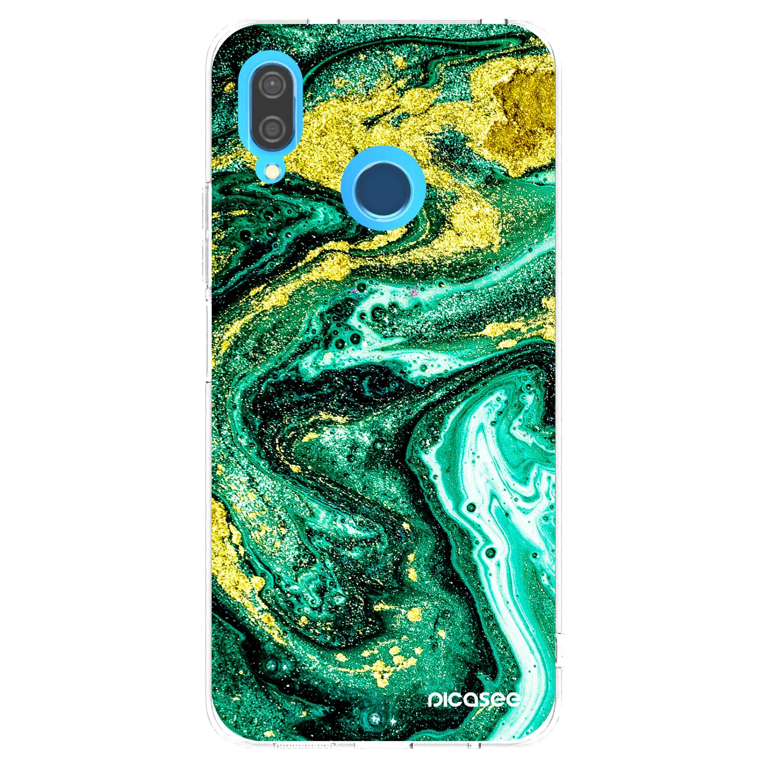 Picasee silikonový průhledný obal pro Huawei P20 Lite - Green Gold