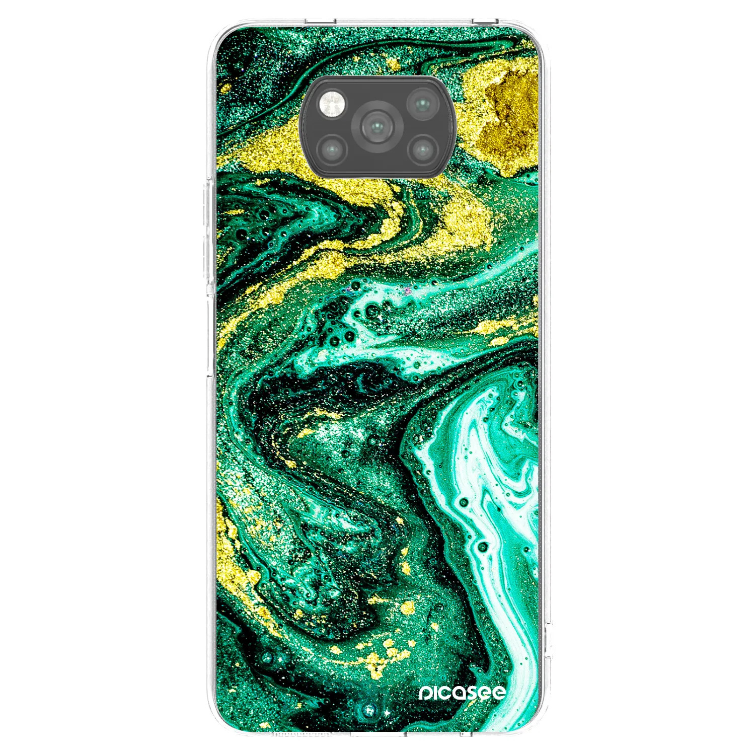 Picasee silikonový černý obal pro Xiaomi Poco X3 Pro - Green Gold