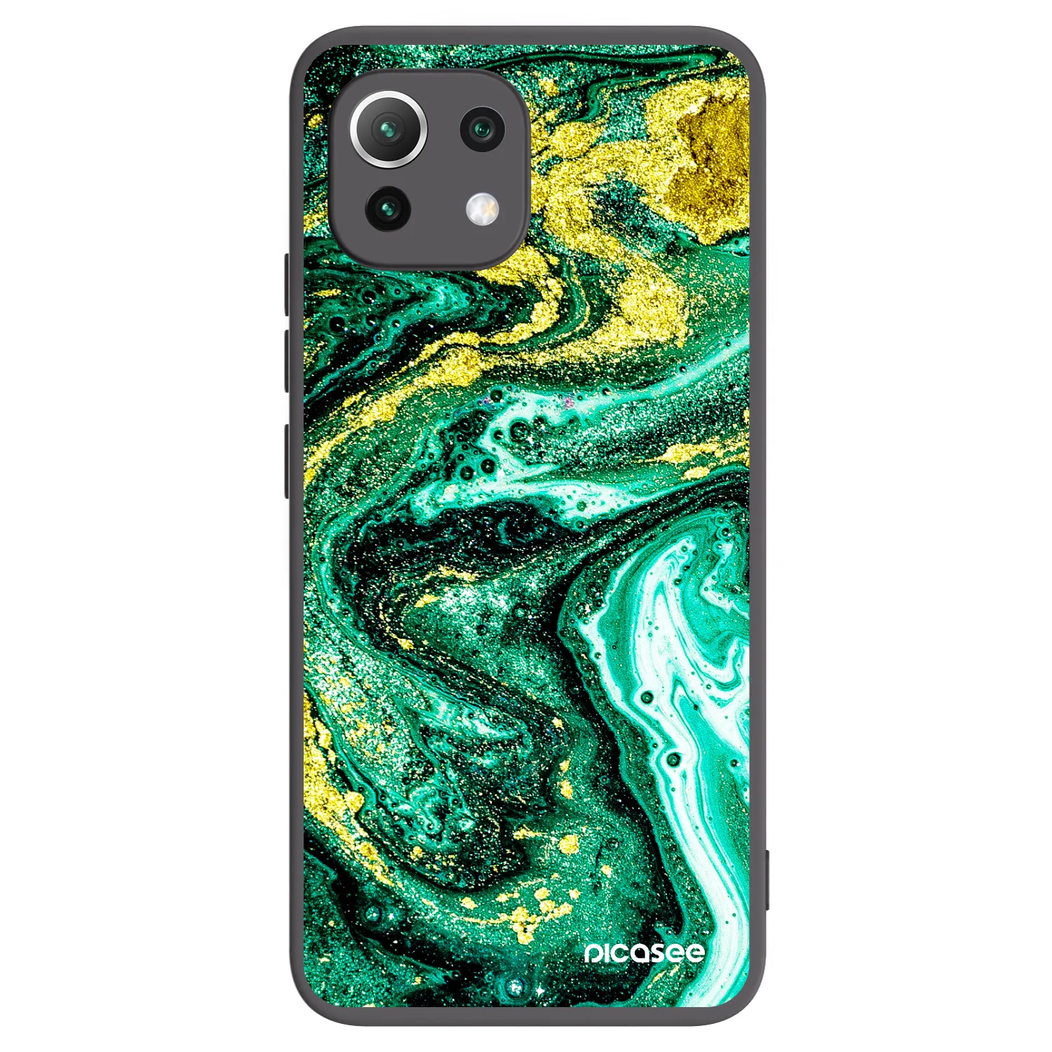 Picasee silikonový černý obal pro Xiaomi Mi 11 Lite - Green Gold