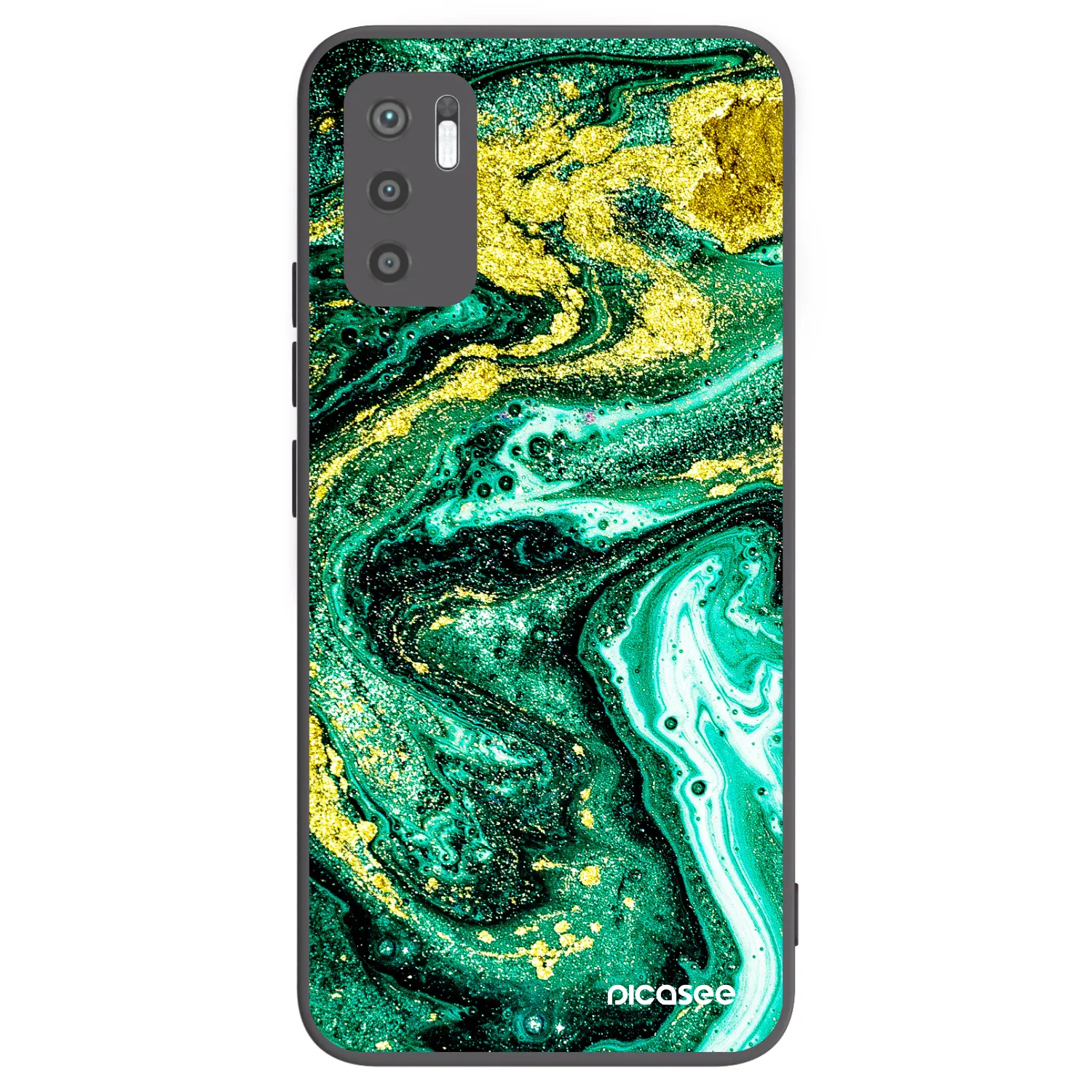Picasee silikonový černý obal pro Xiaomi Redmi Note 10 5G - Green Gold
