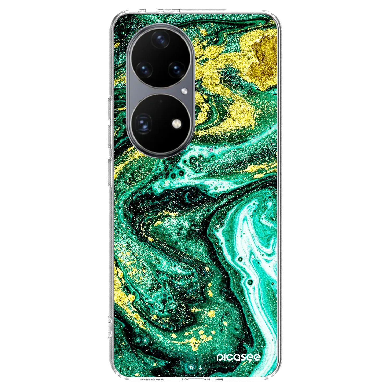 Picasee silikonový průhledný obal pro Huawei P50 - Green Gold