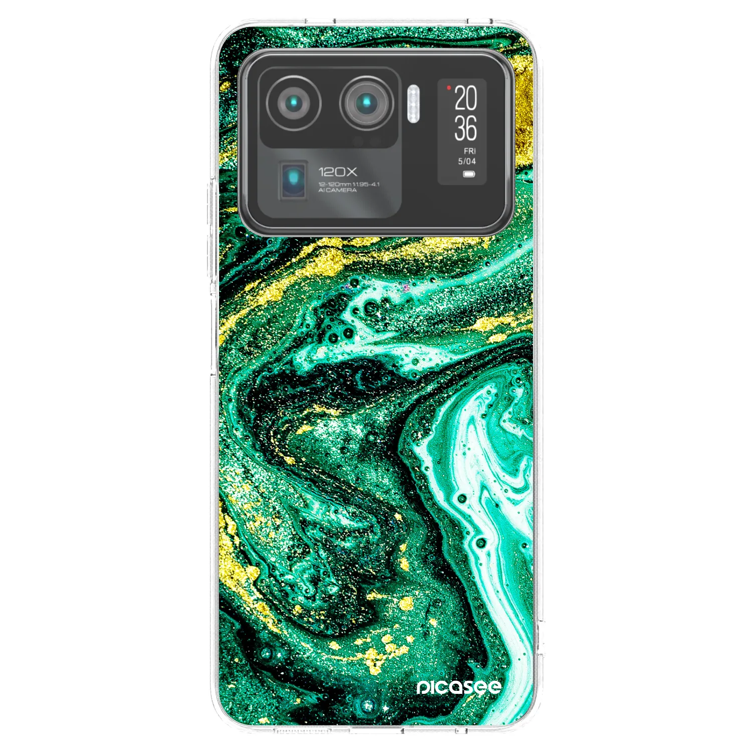 Picasee silikonový průhledný obal pro Xiaomi Mi 11 Ultra - Green Gold