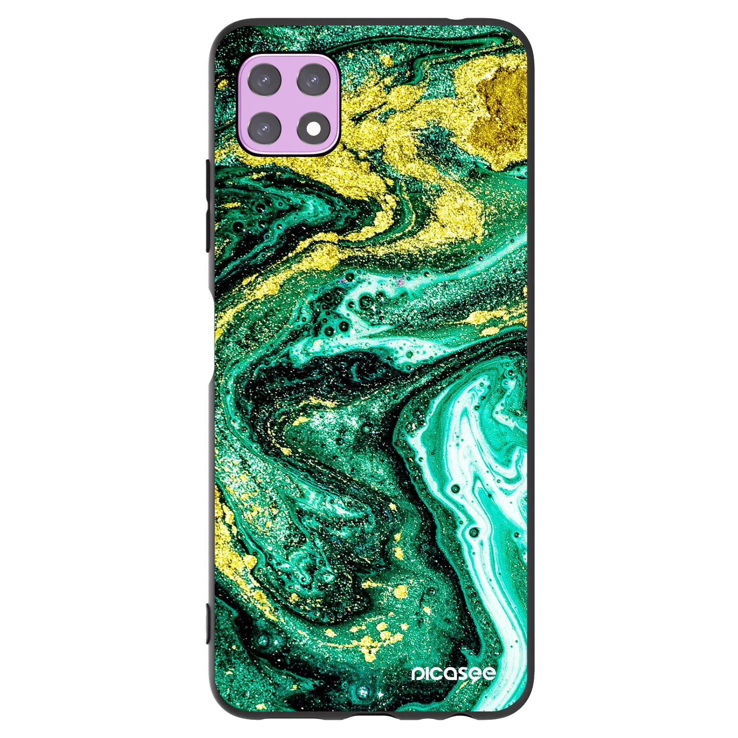 Picasee silikonový černý obal pro Samsung Galaxy A22 A226B 5G - Green Gold