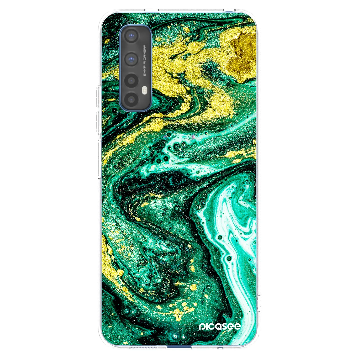 Picasee silikonový průhledný obal pro Realme 7 - Green Gold