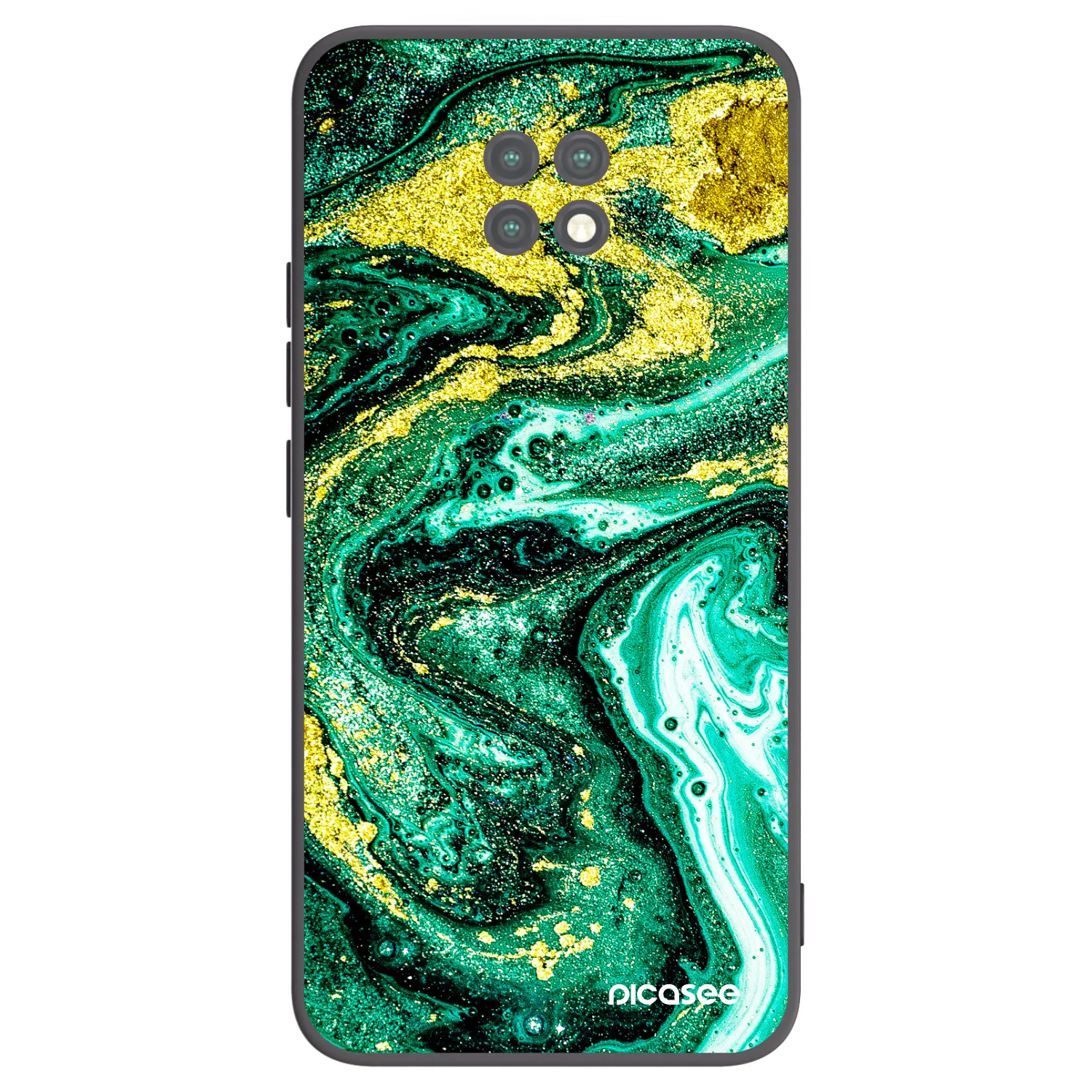 Picasee silikonový černý obal pro Xiaomi Redmi Note 9T - Green Gold
