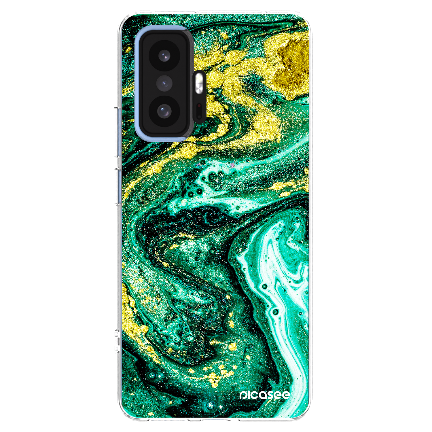 Picasee silikonový průhledný obal pro Xiaomi 11T - Green Gold