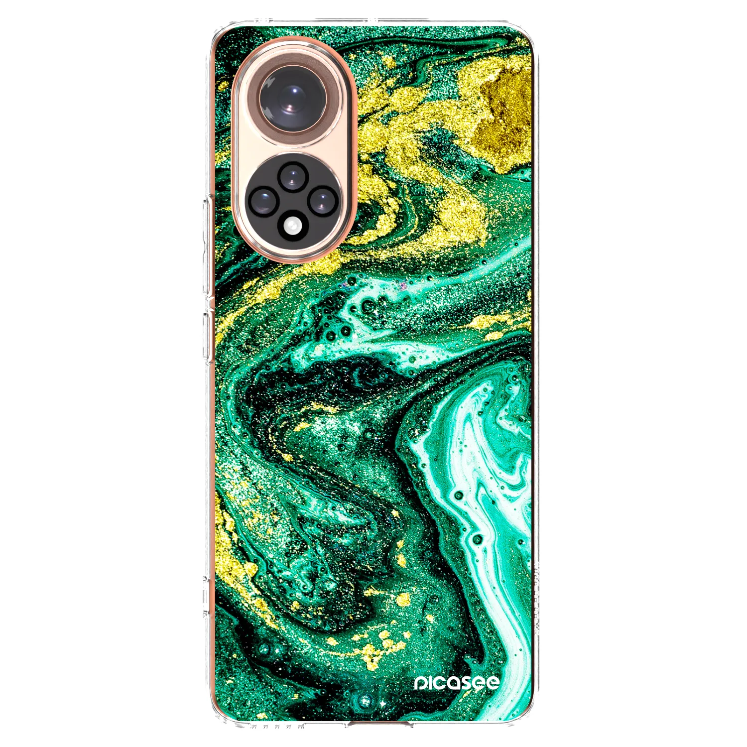 Picasee silikonový průhledný obal pro Honor 50 5G - Green Gold