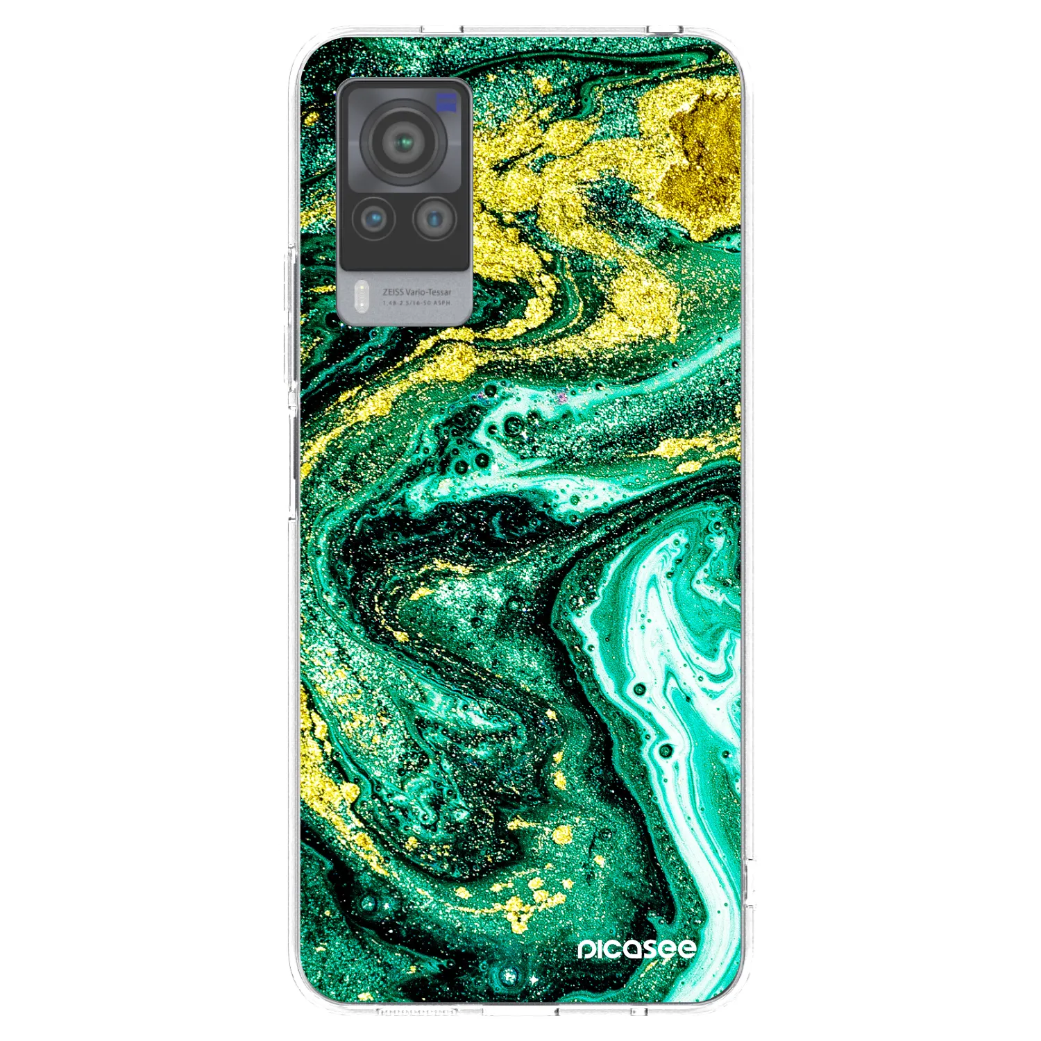 Picasee silikonový průhledný obal pro Vivo X60 Pro 5G - Green Gold