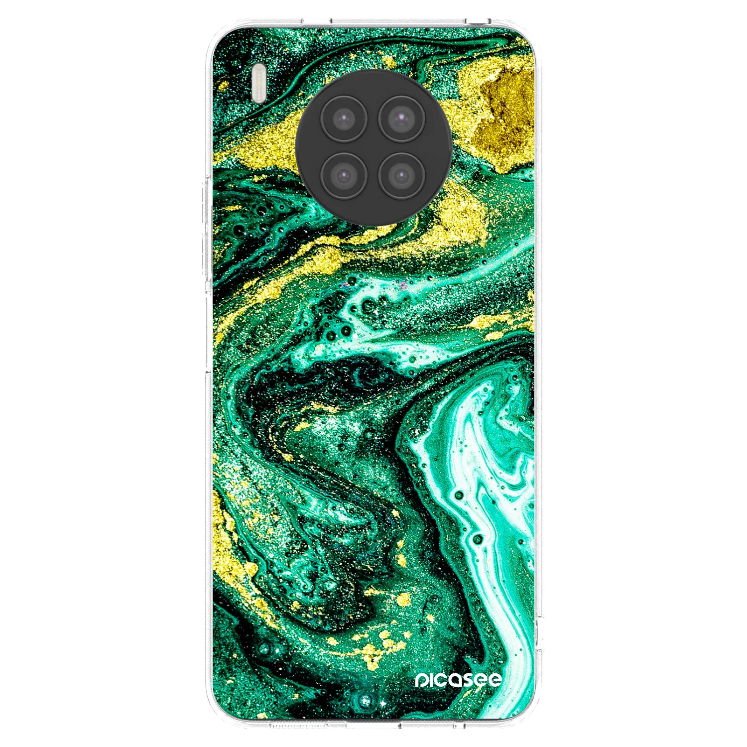 Picasee silikonový průhledný obal pro Huawei Nova 8i - Green Gold