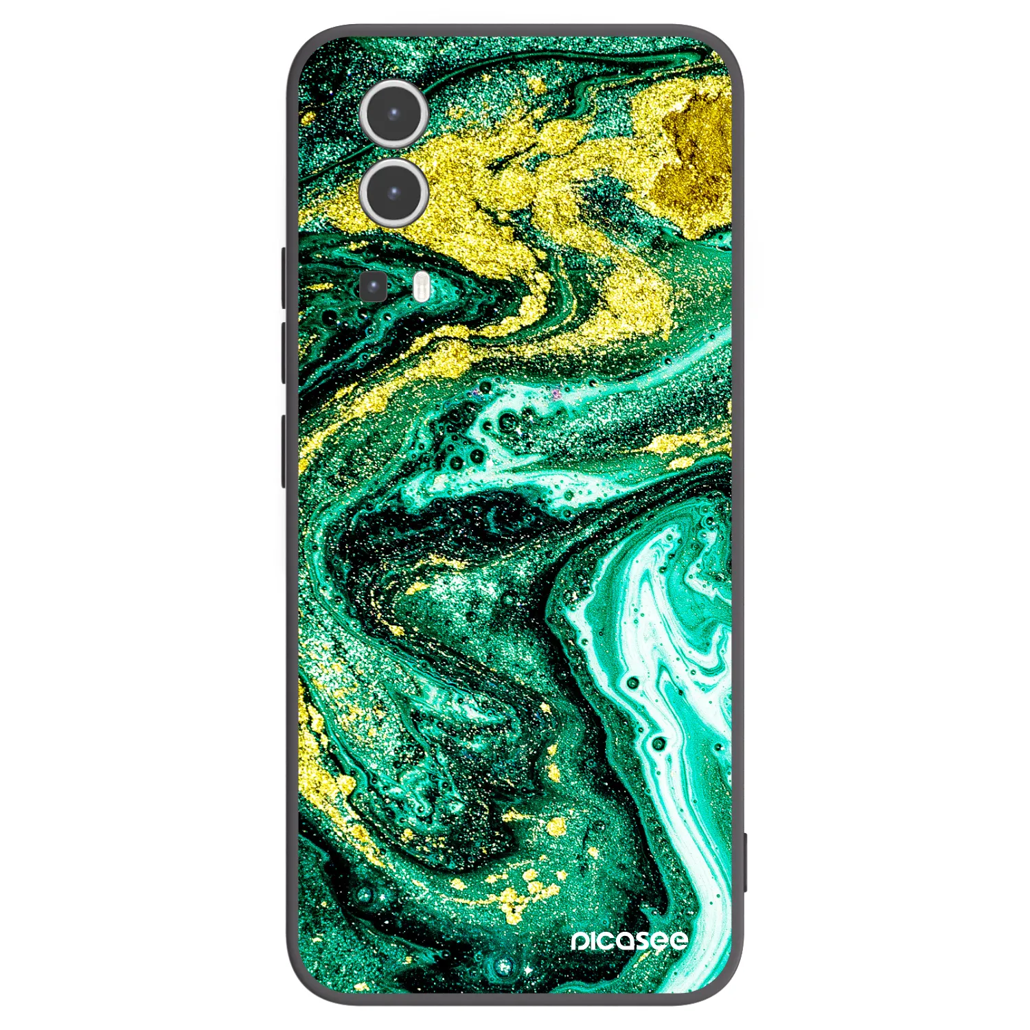 Picasee silikonový černý obal pro Vivo Y72 5G - Green Gold