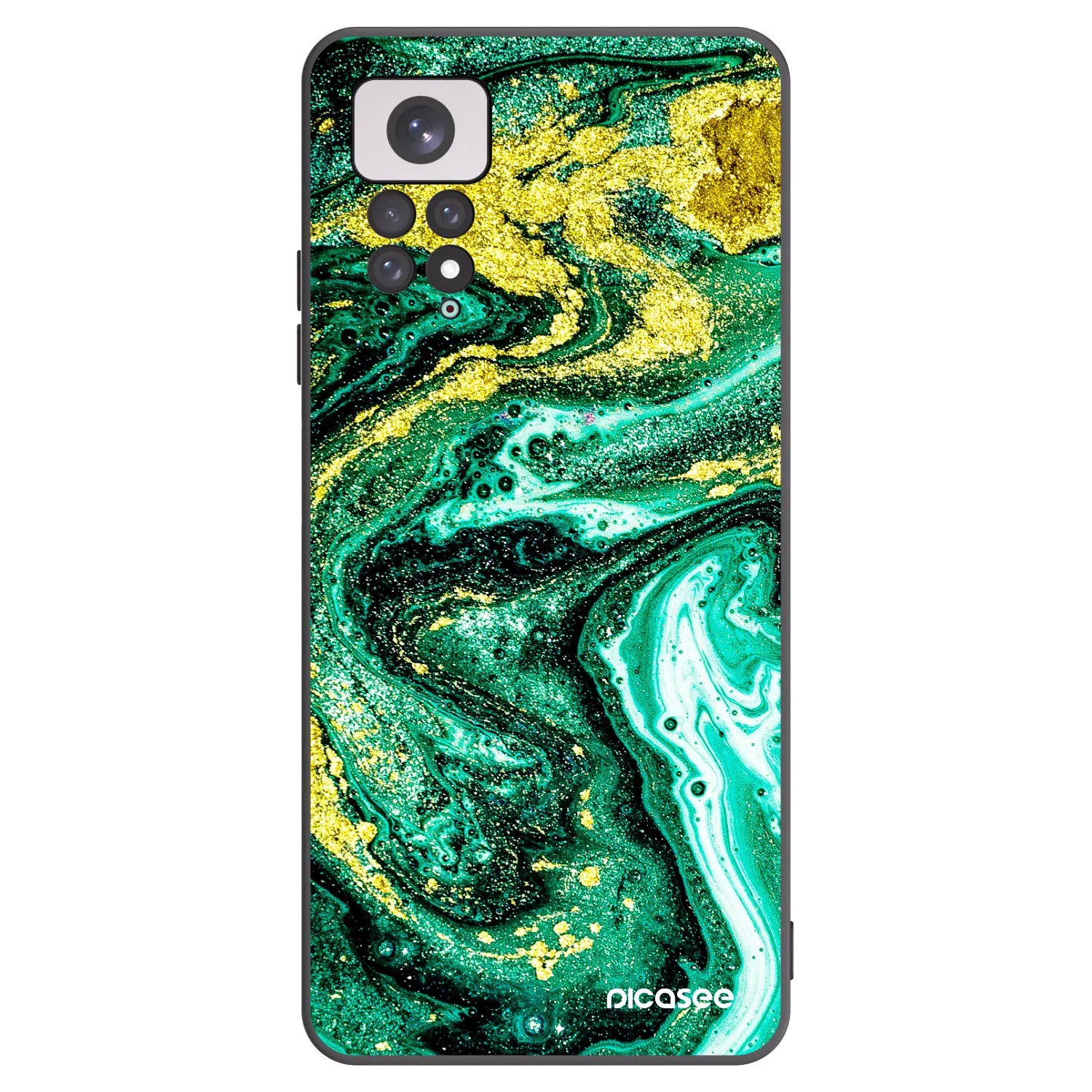 Picasee silikonový černý obal pro Xiaomi Redmi Note 11 - Green Gold