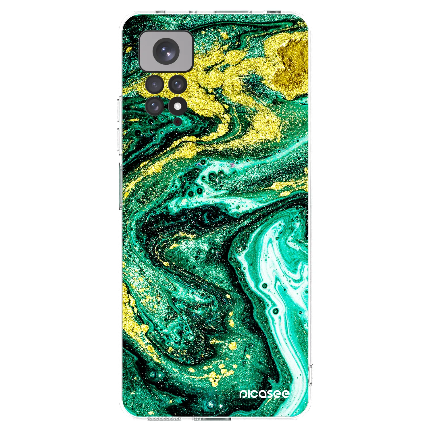Picasee silikonový průhledný obal pro Xiaomi Redmi Note 11 - Green Gold