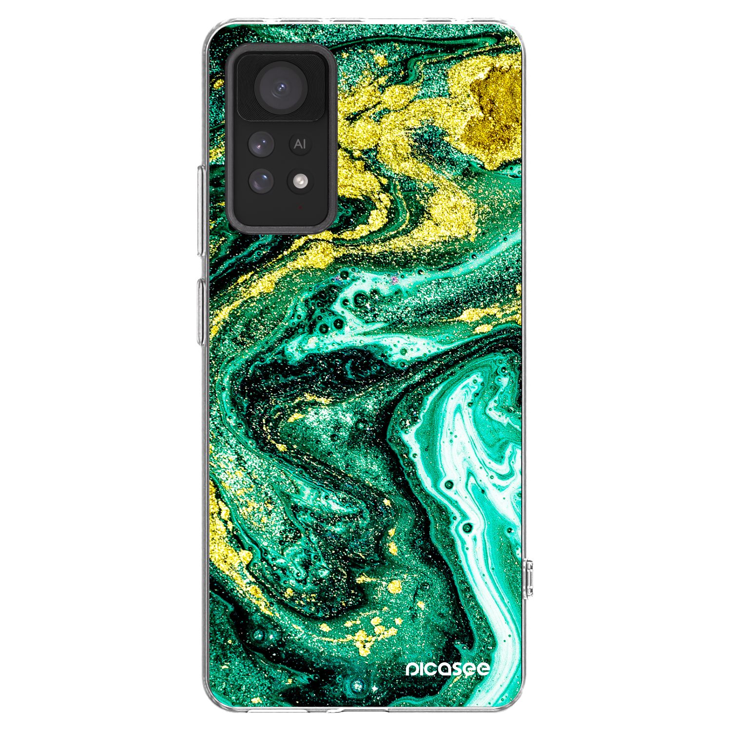 Picasee silikonový průhledný obal pro Xiaomi Redmi Note 11 Pro 5G - Green Gold