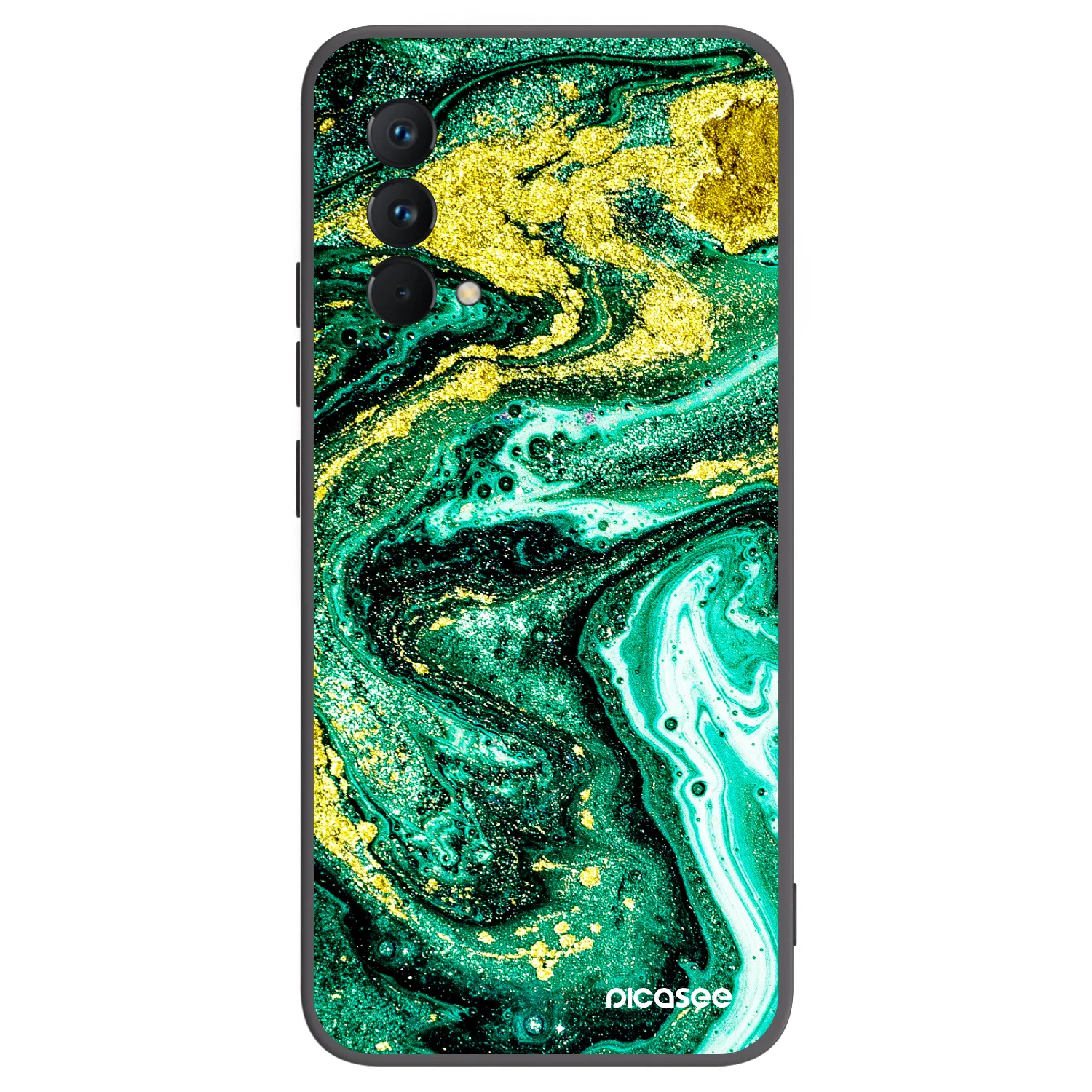 Picasee silikonový černý obal pro Realme GT Master Edition 5G - Green Gold
