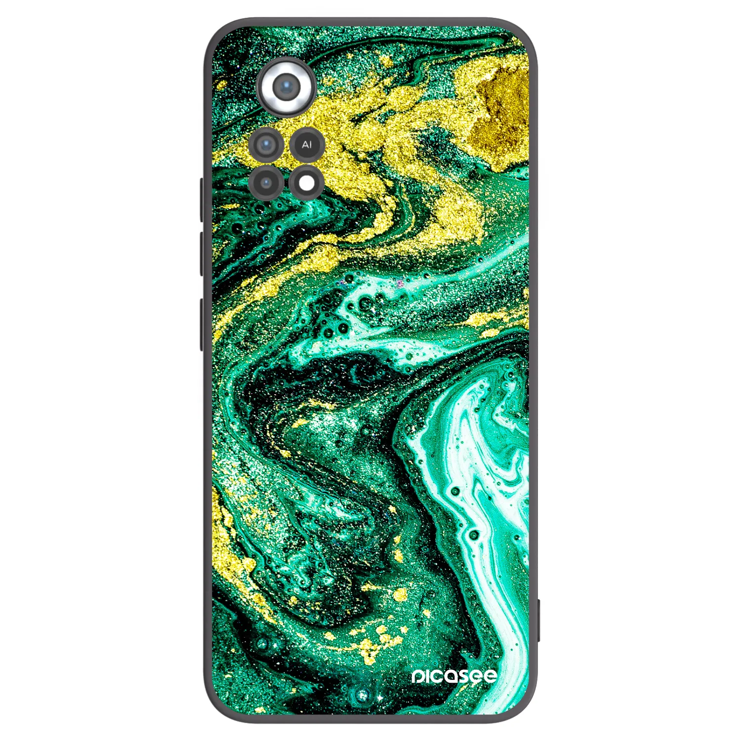 Picasee silikonový černý obal pro Xiaomi Poco X4 Pro 5G - Green Gold