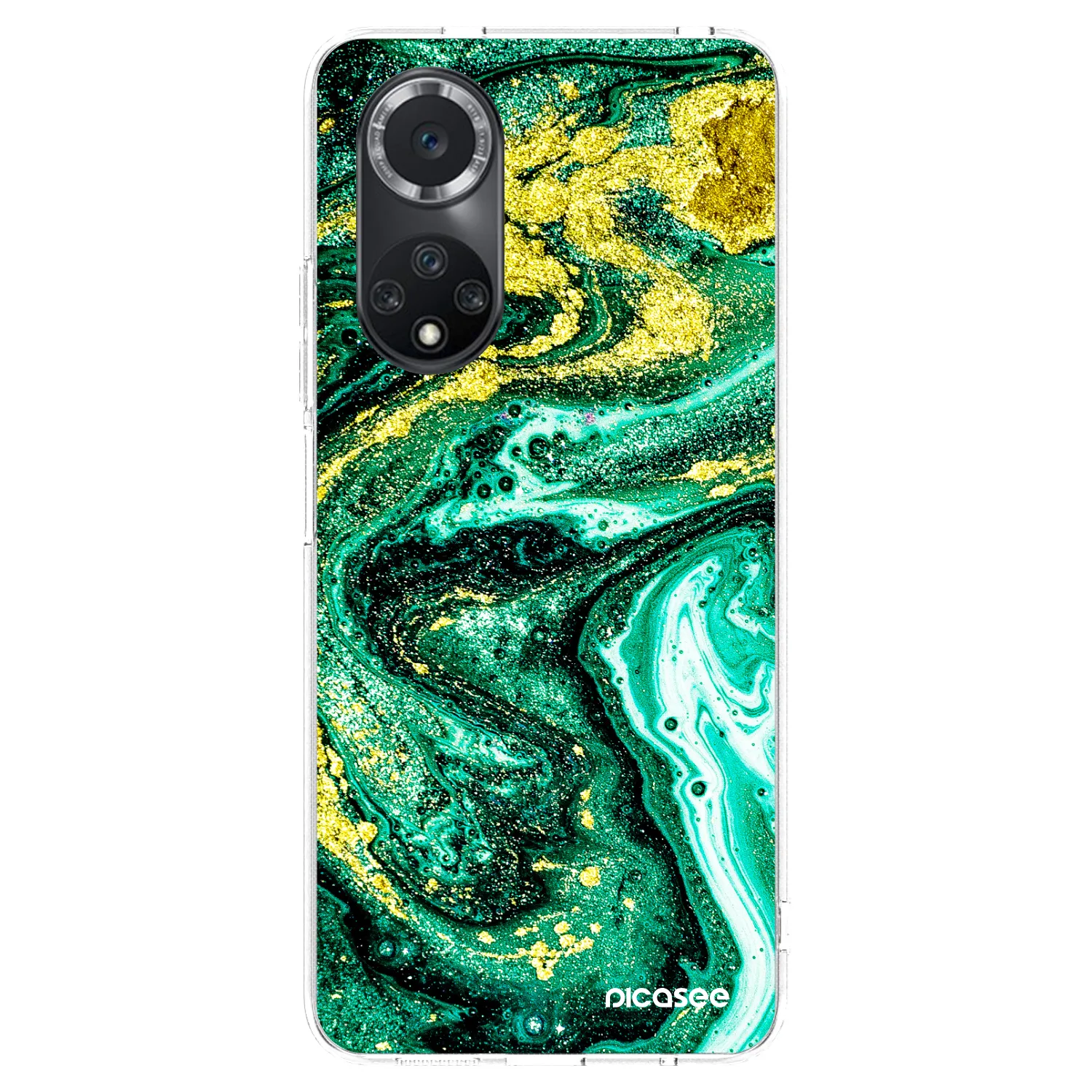 Picasee silikonový průhledný obal pro Huawei Nova 9 SE - Green Gold