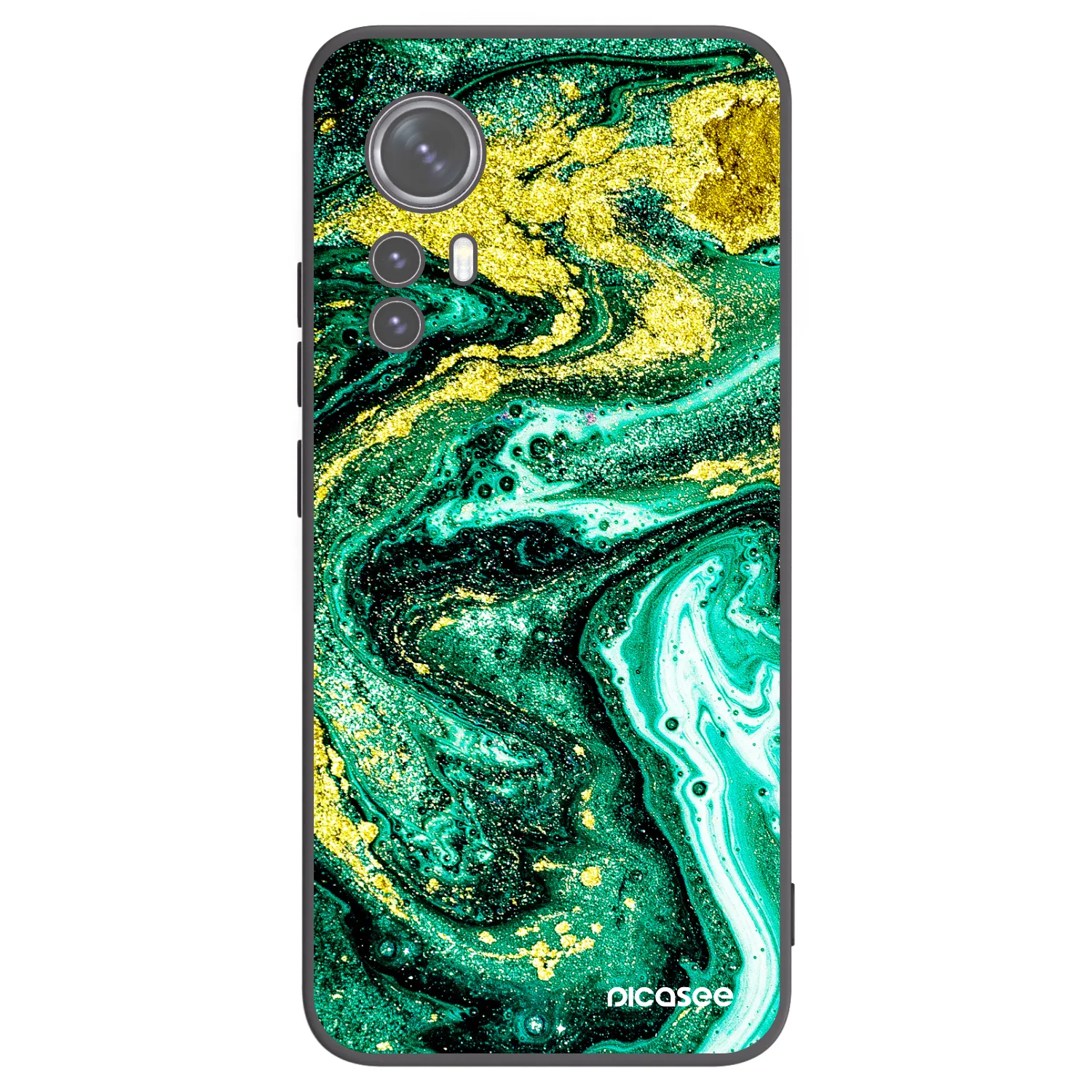 Picasee silikonový černý obal pro Xiaomi 12 - Green Gold