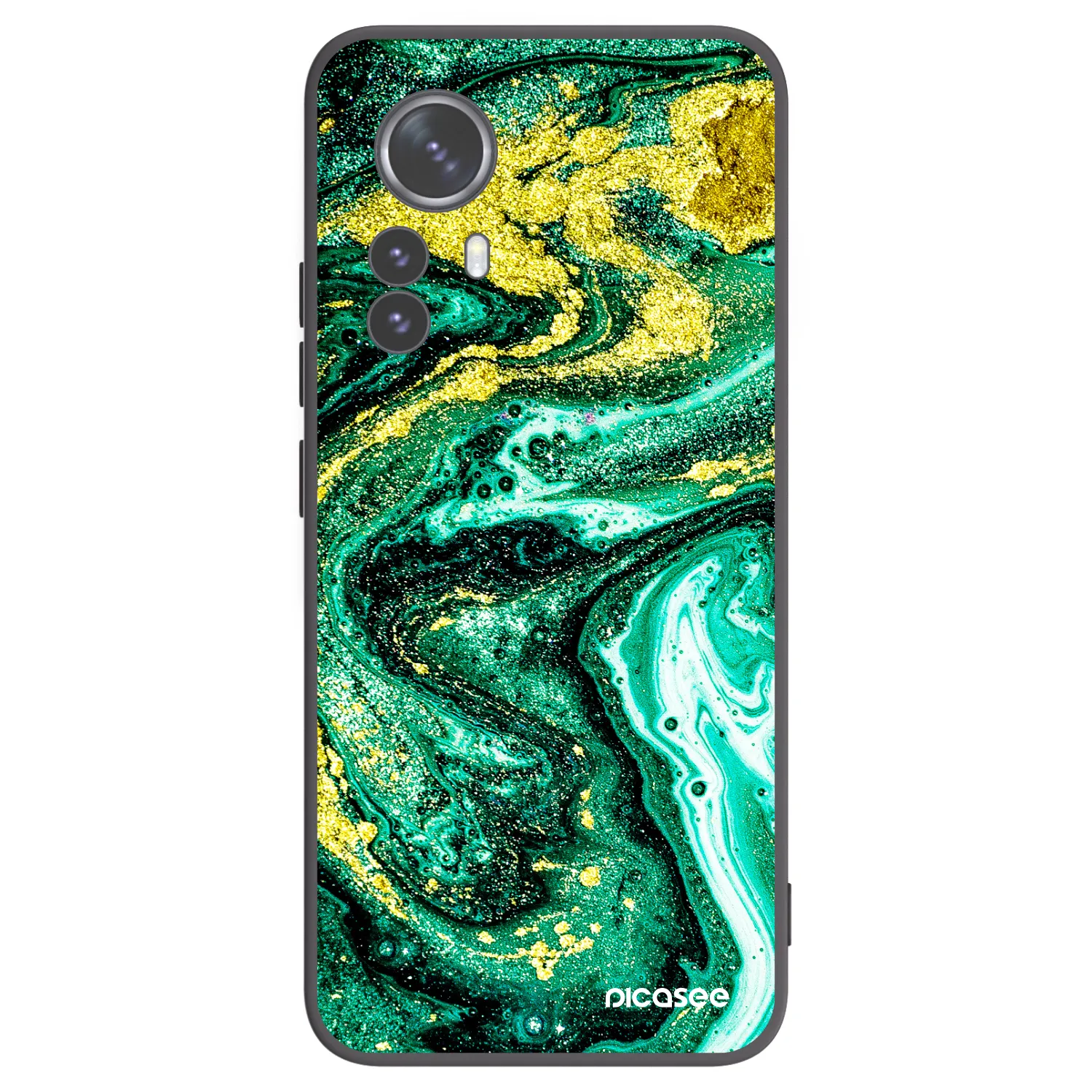 Picasee silikonový černý obal pro Xiaomi 12 Pro - Green Gold
