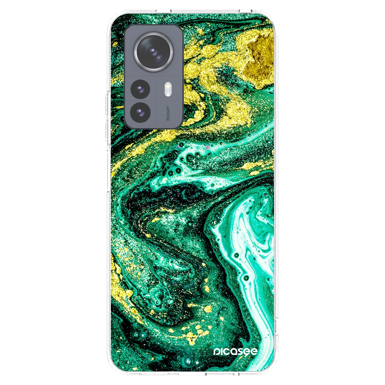 Picasee silikonový průhledný obal pro Xiaomi 12 Pro - Green Gold