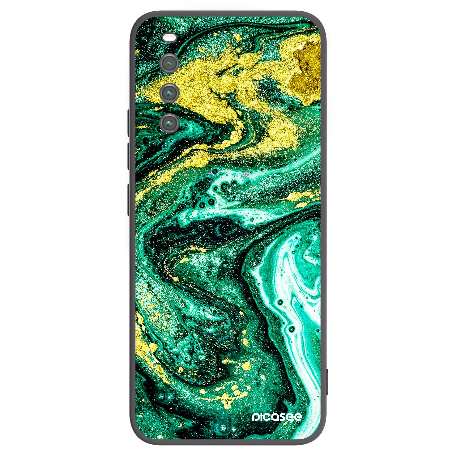 Picasee silikonový černý obal pro Sony Xperia 10 IV 5G - Green Gold